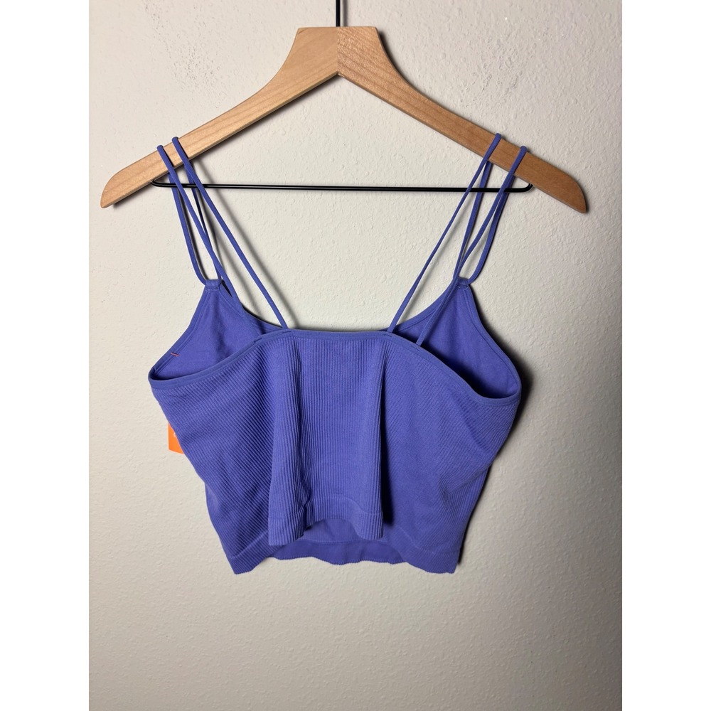 ☀️ Colsie Purple Seamless Ribbed Cami Crop Top Double Strap 2X NWT - Picture 5 of 5